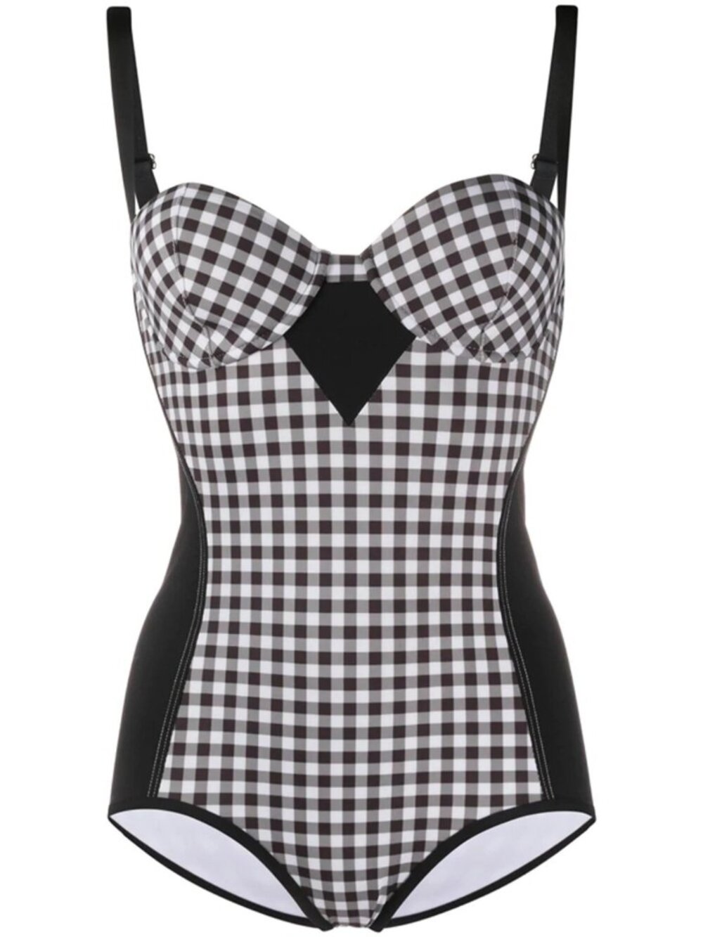 NEW Burberry Gingham One-piece In Black/White Size Small